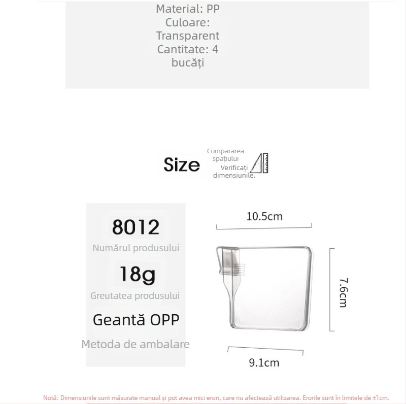 Clip divider din plastic pentru sertare și cutii de depozitare, design simplu și modern, montaj tip cârlig, pentru cutii de depozitare, 1 strat