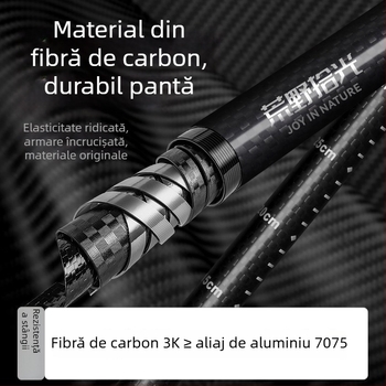 Bețe de drumeție din fibră de carbon 3K, telescopice, trei secțiuni, ultraușoare, 174 g, EVA mâner