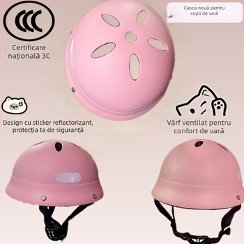 Cască pentru copii în stil japonez, ABS, tip jumătate, pentru trotinete și bicicletă de echilibru, certificare 3C.