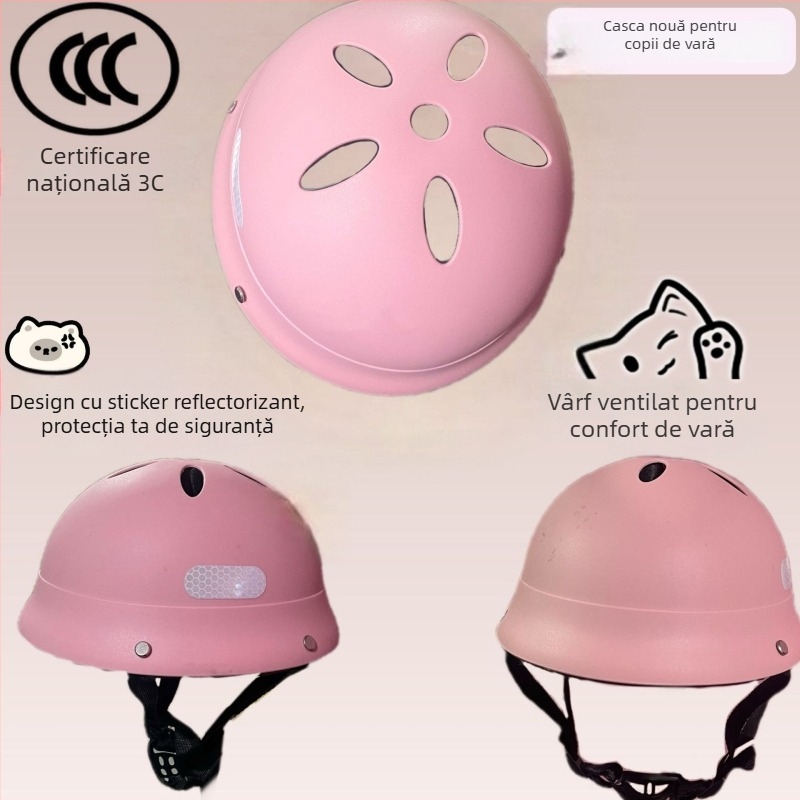 Cască pentru copii în stil japonez, ABS, tip jumătate, pentru trotinete și bicicletă de echilibru, certificare 3C.