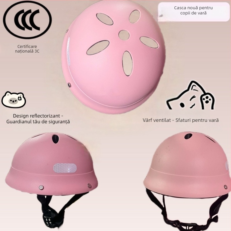 Cască pentru copii în stil japonez, ABS, tip jumătate, pentru trotinete și bicicletă de echilibru, certificare 3C.