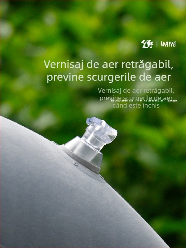 Perna gonflabilă de camping, pătrată, cu textură velur, pentru odihnă, pliabilă și portabilă