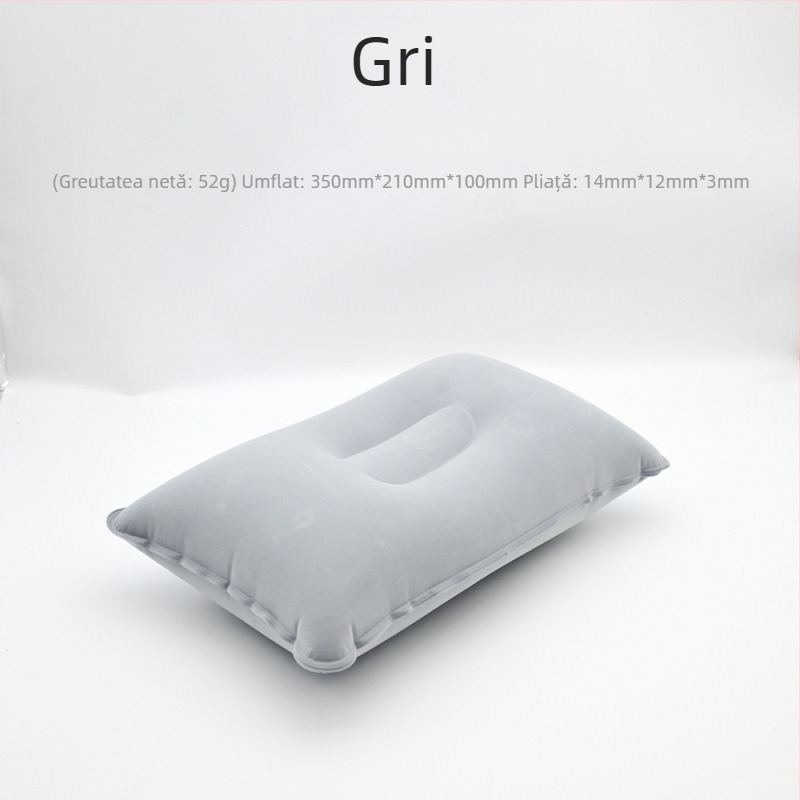 Perna gonflabilă de camping, pătrată, cu textură velur, pentru odihnă, pliabilă și portabilă