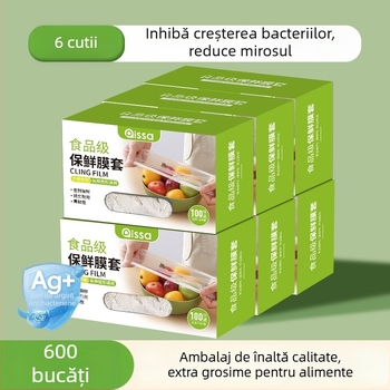 Acoperitoare antibacteriene pentru film de conservare a prospețimii, pungă de unică folosință pentru alimente, bucătărie, cu închidere reglabilă