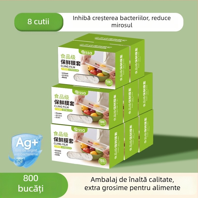 Acoperitoare antibacteriene pentru film de conservare a prospețimii, pungă de unică folosință pentru alimente, bucătărie, cu închidere reglabilă