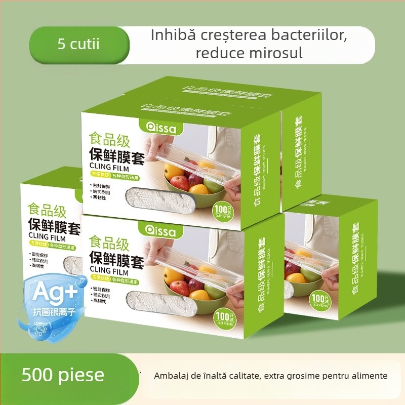 Acoperitoare antibacteriene pentru film de conservare a prospețimii, pungă de unică folosință pentru alimente, bucătărie, cu închidere reglabilă