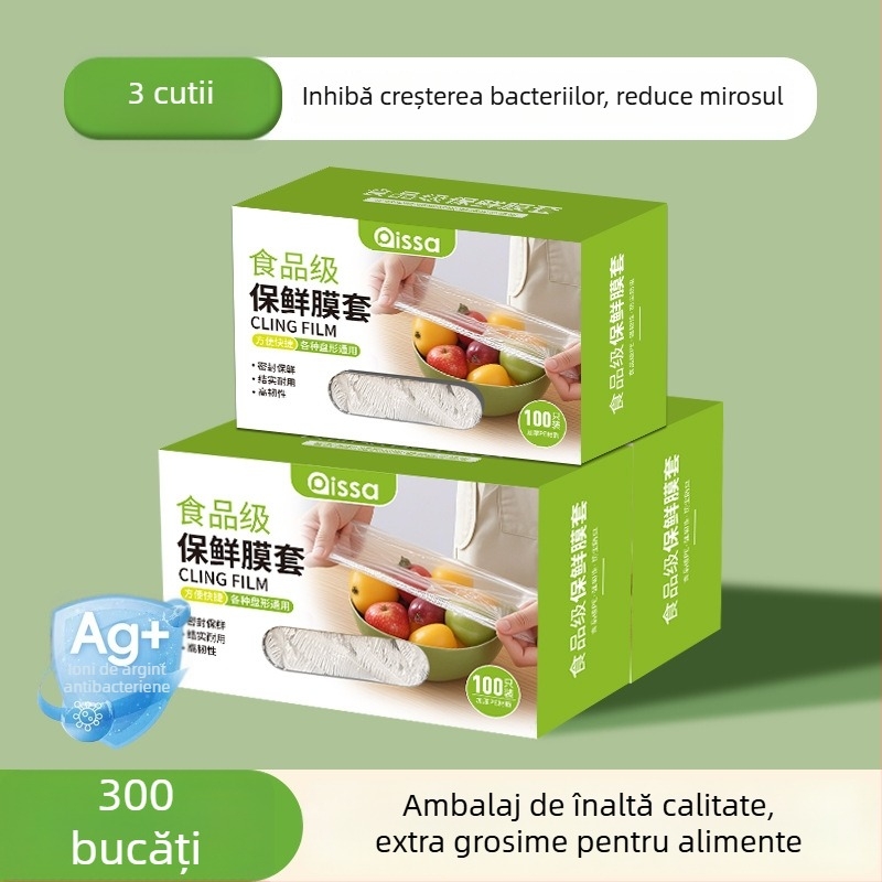 Acoperitoare antibacteriene pentru film de conservare a prospețimii, pungă de unică folosință pentru alimente, bucătărie, cu închidere reglabilă