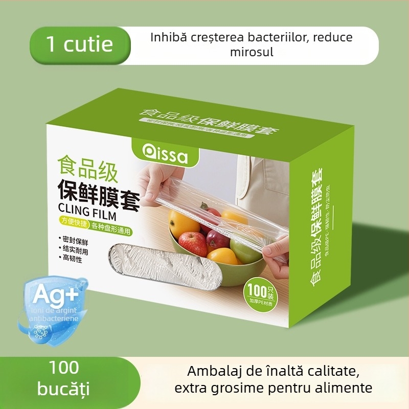 Acoperitoare antibacteriene pentru film de conservare a prospețimii, pungă de unică folosință pentru alimente, bucătărie, cu închidere reglabilă