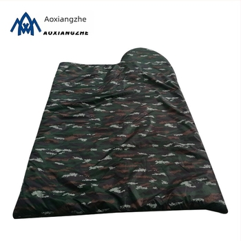 Sac de dormit camuflaj tigru, umplutură Hollow Cotton, căptușeală Chunya Spun, material poliester, stil plic, 1500 g