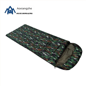 Sac de dormit camuflaj tigru, umplutură Hollow Cotton, căptușeală Chunya Spun, material poliester, stil plic, 1500 g