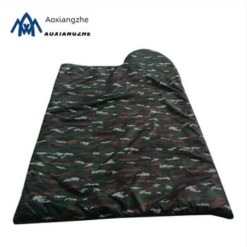 Sac de dormit camuflaj tigru, umplutură Hollow Cotton, căptușeală Chunya Spun, material poliester, stil plic, 1500 g