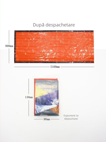 Sac de dormit de urgență pentru camping în aer liber – umplutură PE, căptușeală PE, țesătură PE, structură tip plic, greutate 137 g