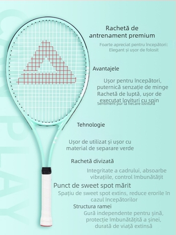 Peak antrenor de revenire pentru tenis - cadru din aliaj de aluminiu, plasă din nylon, 95–100 g, antrenament pentru un singur jucător, pentru tenis de masă și tenis cu pene
