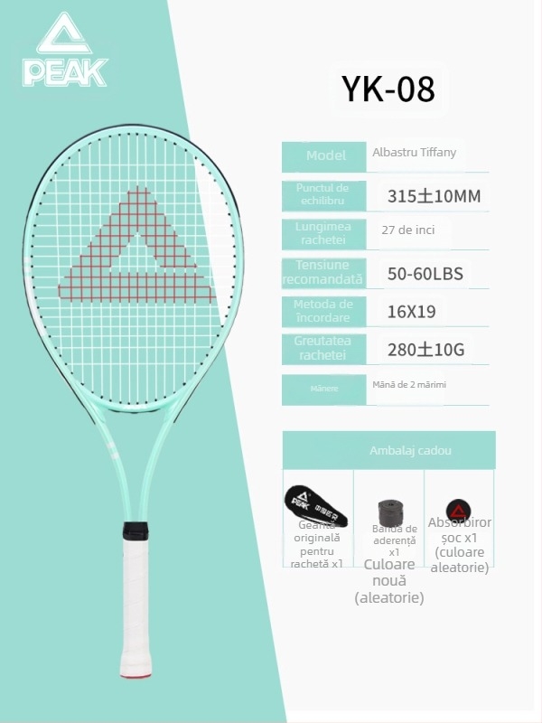 Peak antrenor de revenire pentru tenis - cadru din aliaj de aluminiu, plasă din nylon, 95–100 g, antrenament pentru un singur jucător, pentru tenis de masă și tenis cu pene