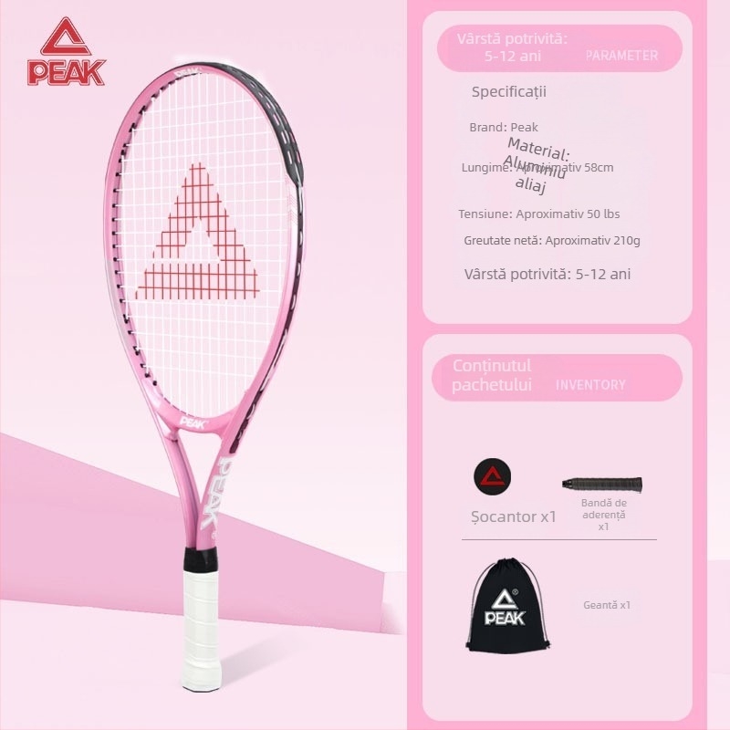 Peak antrenor de revenire pentru tenis - cadru din aliaj de aluminiu, plasă din nylon, 95–100 g, antrenament pentru un singur jucător, pentru tenis de masă și tenis cu pene