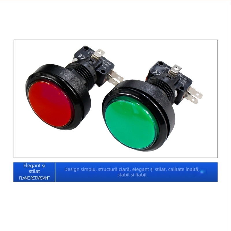 Buton Reset Start PASS pentru consolă de jocuri — Aomeng, certificat 3C până la 36V, buton rotund, accesorii pentru joc