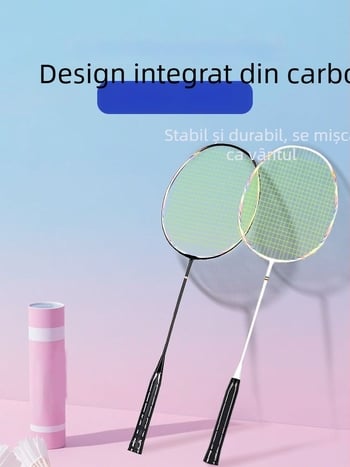 Set de rachete badminton pentru începători – fibră de carbon, ultra-ușoară, 80–84 g, 4U, mâner G5, lovitura directă