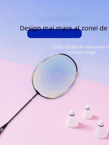 Set de rachete badminton pentru începători – fibră de carbon, ultra-ușoară, 80–84 g, 4U, mâner G5, lovitura directă