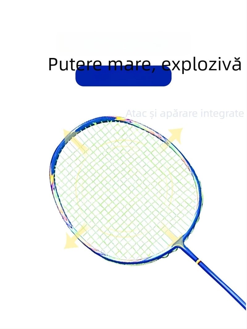Set de rachete badminton pentru începători – fibră de carbon, ultra-ușoară, 80–84 g, 4U, mâner G5, lovitura directă