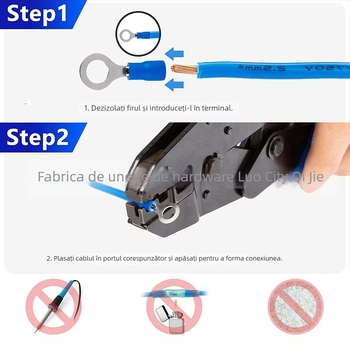 Set de 1280 terminale crimp preizolate, ambalat în cutie, conector intermediar; material: Tool Steel