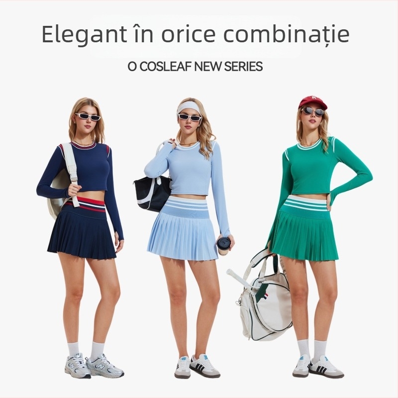 Top de yoga – croială Slim, mâneci lungi, lungime la talie, uscat rapid, respirabil; material: Nylon/Spandex.