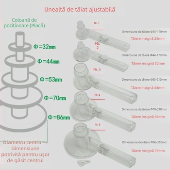 Tăietor circular manual pentru hârtie, marca Trillions, modele 25/32/37/44/58/75 mm, interval de tăiere 35–210 mm, greutate 0,5 kg, instrument portabil pentru meșteșuguri