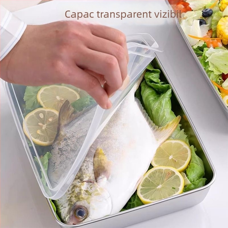 Cutie pentru păstrarea prospețimii din oțel inoxidabil 316, clasă alimentară, dreptunghiulară, cu capac etanș, 1–2 L