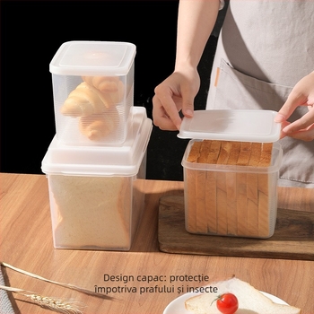 Cutie pentru pâine, plastic alimentar de calitate, stil japonez, pentru depozitare și menținerea prospețimii