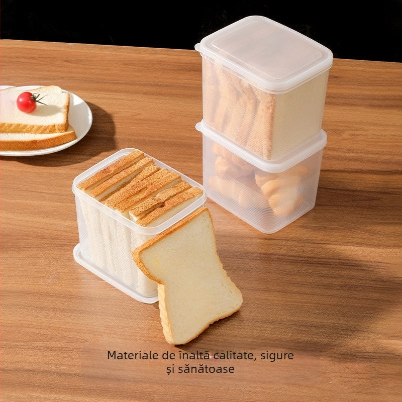 Cutie pentru pâine, plastic alimentar de calitate, stil japonez, pentru depozitare și menținerea prospețimii