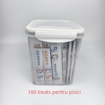 Cutie de depozitare din plastic, pătrată, pentru alimente și cereale, stivuibilă, capacitate 501–800 ml