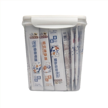 Cutie de depozitare din plastic, pătrată, pentru alimente și cereale, stivuibilă, capacitate 501–800 ml