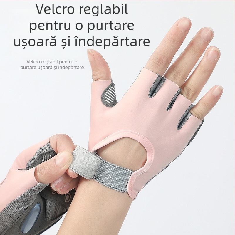 Mănuși half-finger pentru bicicletă, antiderapante, pentru ciclism și fitness, Materiale: SBR diving material, țesătură compozită, poliester, Unisex adulți