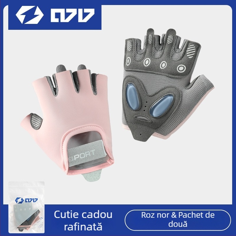 Mănuși half-finger pentru bicicletă, antiderapante, pentru ciclism și fitness, Materiale: SBR diving material, țesătură compozită, poliester, Unisex adulți