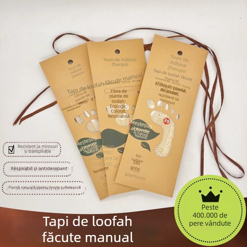Talpă din loofah natural, dezodorizantă, absorbantă de transpirație, respirabilă, talpă întreagă, unisex, pentru muncă, alergare, sport și pregătire militară