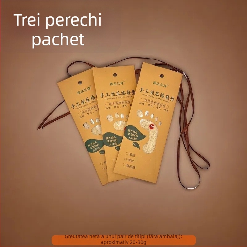 Talpă din loofah natural, dezodorizantă, absorbantă de transpirație, respirabilă, talpă întreagă, unisex, pentru muncă, alergare, sport și pregătire militară