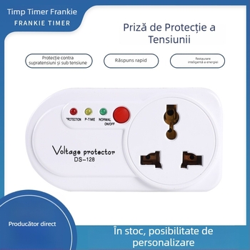 FRANK priză cu protecție la supratensiune, certificat CE, pentru frigidere de uz casnic, cu întrerupere automată la supratensiune și temporizator