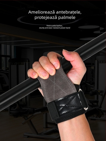 Mănuși din piele de vită pentru protecția palmei la Deadlift și Pull-Ups – protecție pentru mâini, fitness, Unisex