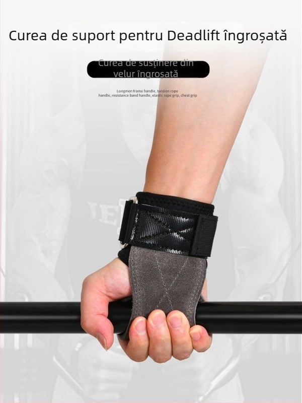 Mănuși din piele de vită pentru protecția palmei la Deadlift și Pull-Ups – protecție pentru mâini, fitness, Unisex
