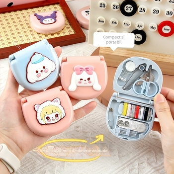 Cutie de cusut – portabilă, compactă, stil drăguț; marca Tibei; 500 buc./set; greutate aproximativă 42,2 g; ambalaj: pungă Opp