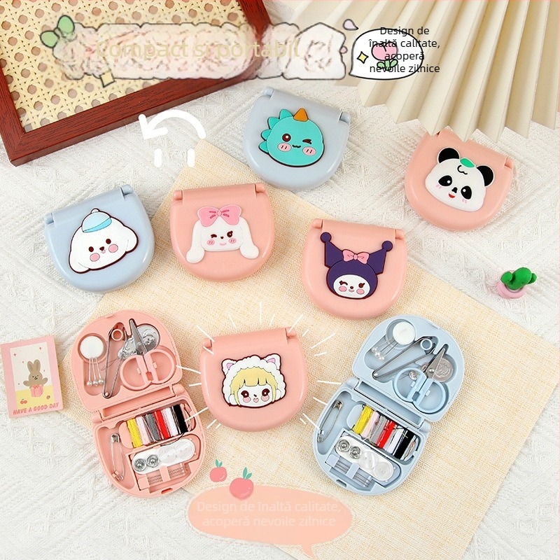 Cutie de cusut – portabilă, compactă, stil drăguț; marca Tibei; 500 buc./set; greutate aproximativă 42,2 g; ambalaj: pungă Opp