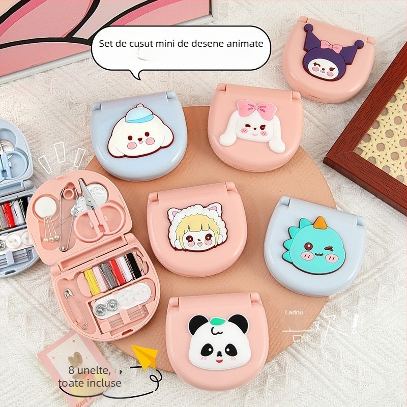 Cutie de cusut – portabilă, compactă, stil drăguț; marca Tibei; 500 buc./set; greutate aproximativă 42,2 g; ambalaj: pungă Opp