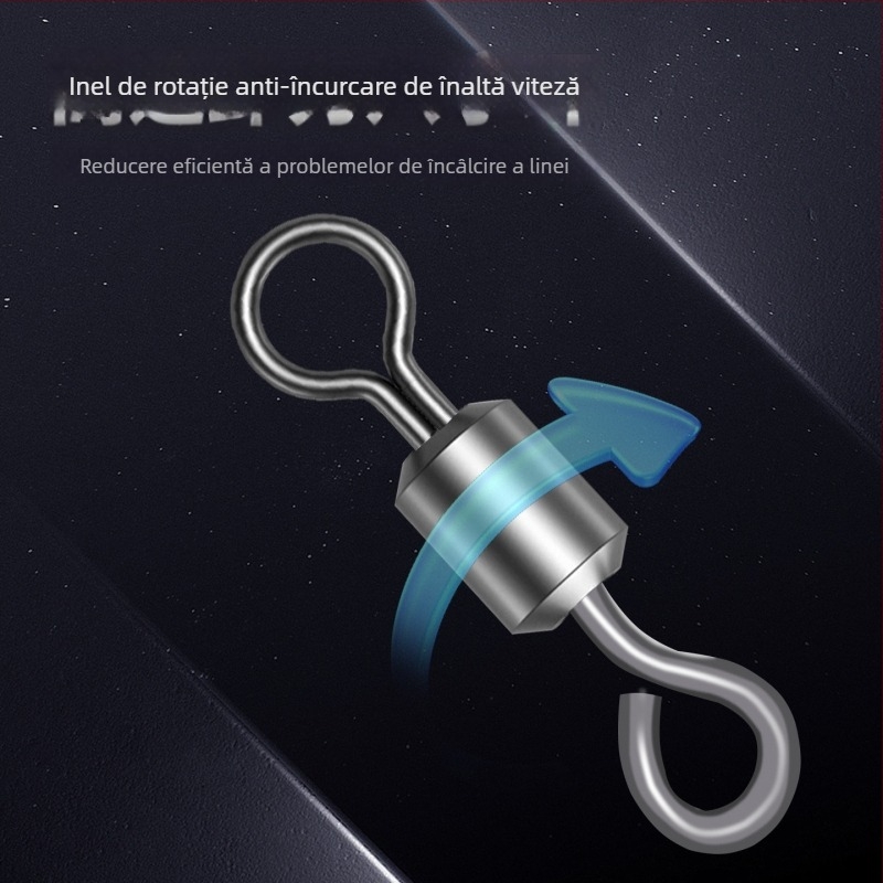 Cârlig de pescuit cu inel în formă de opt, design rotativ invers, model 8003, potrivit pentru râuri, lacuri, oceane și cursuri de apă