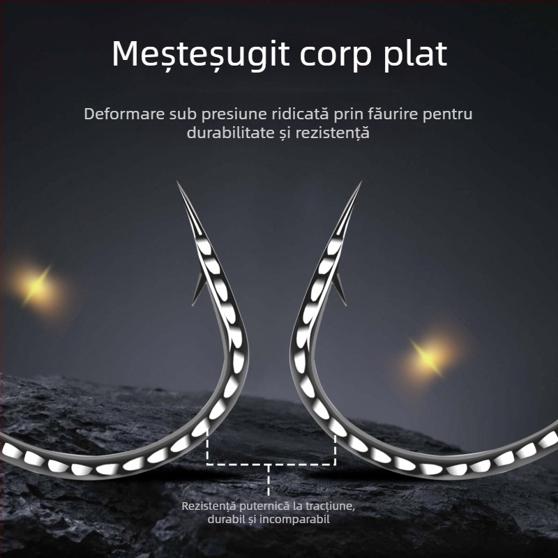 Cârlig de pescuit cu inel în formă de opt, design rotativ invers, model 8003, potrivit pentru râuri, lacuri, oceane și cursuri de apă