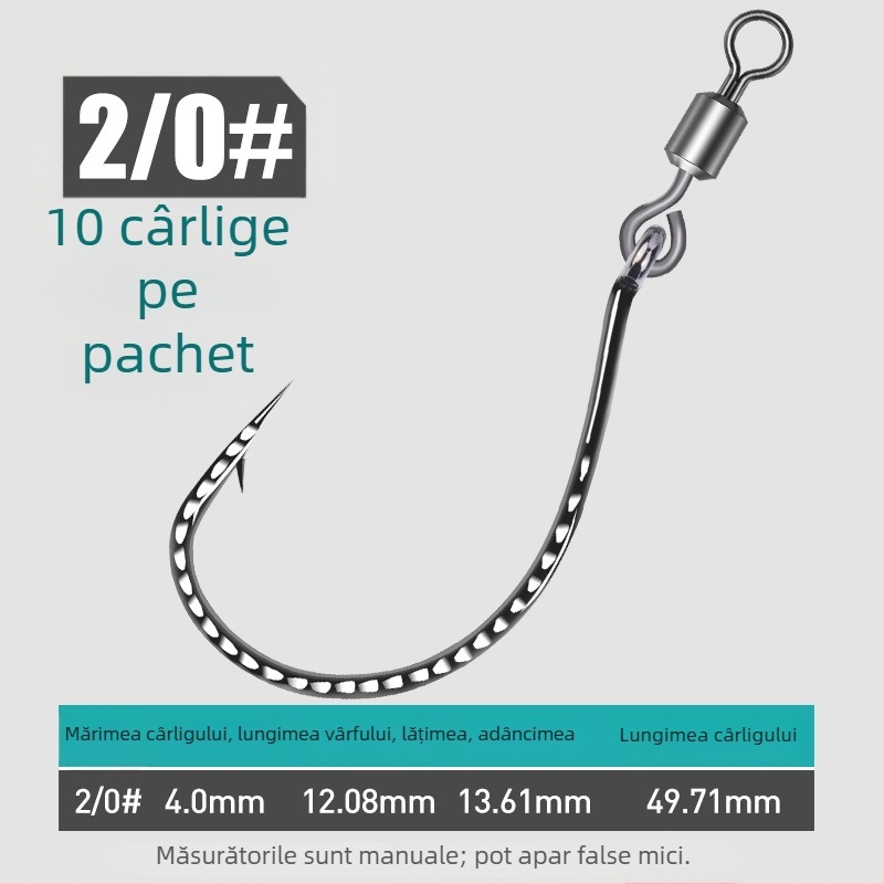 Cârlig de pescuit cu inel în formă de opt, design rotativ invers, model 8003, potrivit pentru râuri, lacuri, oceane și cursuri de apă