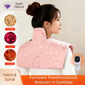 Aiyuantang Pachet cu sare pentru încălzire la umăr și gât, cu încălzire electrică – 60W, 220V, 30–50°C, material satin de mătase, 0.5kg, control temperatură în 9 trepte