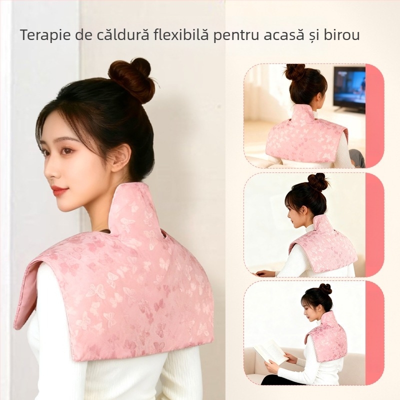 Aiyuantang Pachet cu sare pentru încălzire la umăr și gât, cu încălzire electrică – 60W, 220V, 30–50°C, material satin de mătase, 0.5kg, control temperatură în 9 trepte