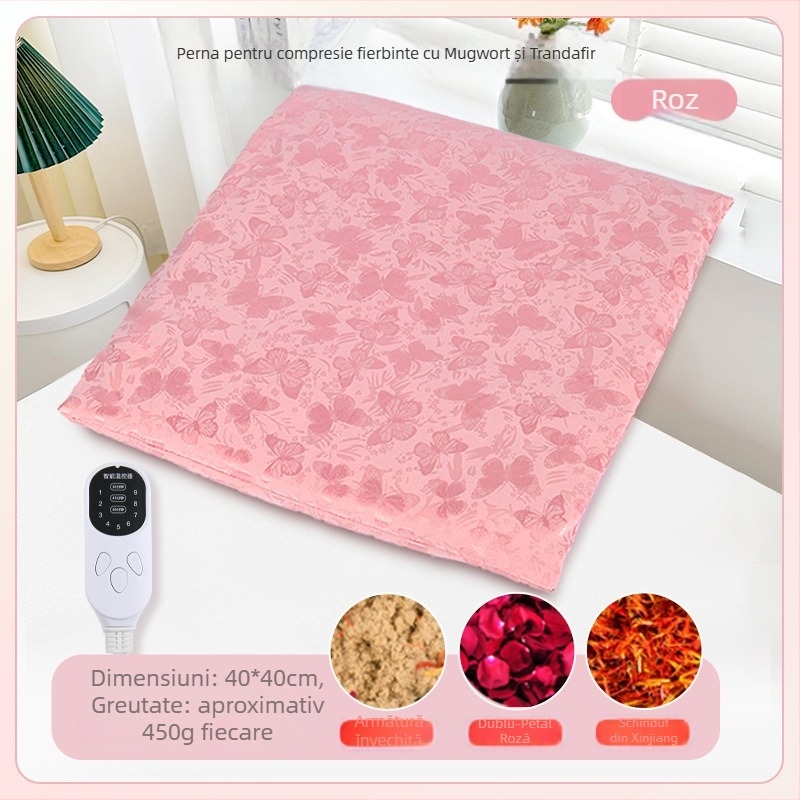 Aiyuantang Pachet cu sare pentru încălzire la umăr și gât, cu încălzire electrică – 60W, 220V, 30–50°C, material satin de mătase, 0.5kg, control temperatură în 9 trepte