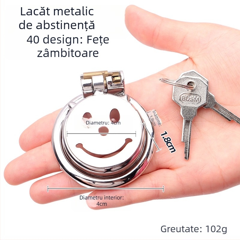 Blocare metalică pentru penis pentru bărbați, control manual, fără lubrifiant, Cherry Fini.