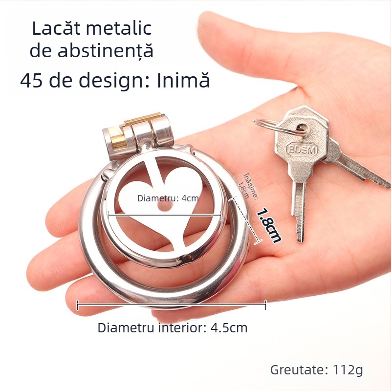 Blocare metalică pentru penis pentru bărbați, control manual, fără lubrifiant, Cherry Fini.