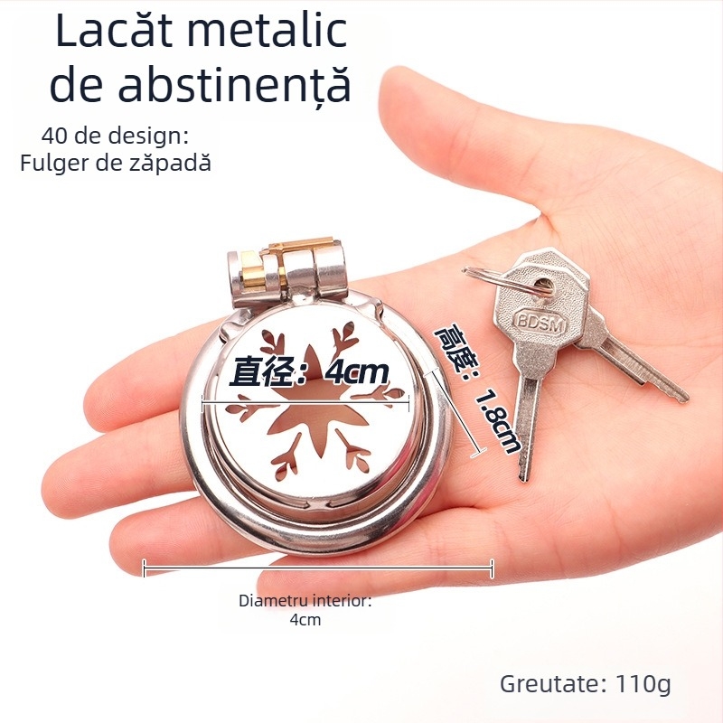 Blocare metalică pentru penis pentru bărbați, control manual, fără lubrifiant, Cherry Fini.